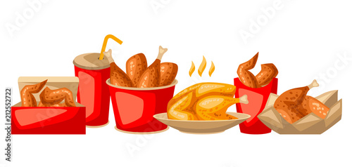 Fast food fried chicken meat.