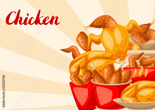 Fast food fried chicken meat.