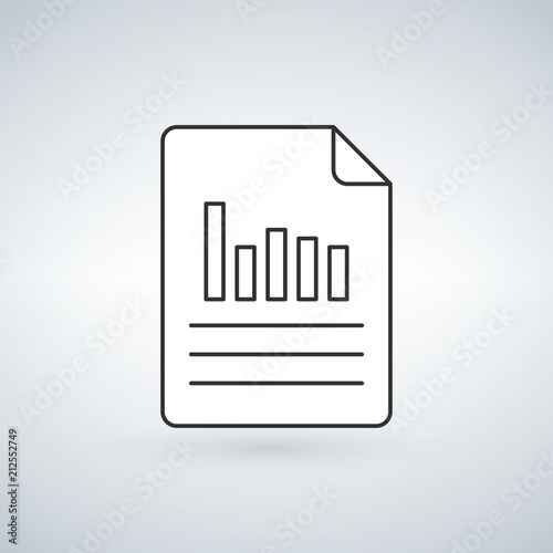 Linear chart document filled outline icon, line vector sign, linear bicolor pictogram isolated on white. Report document symbol. vector illustration.