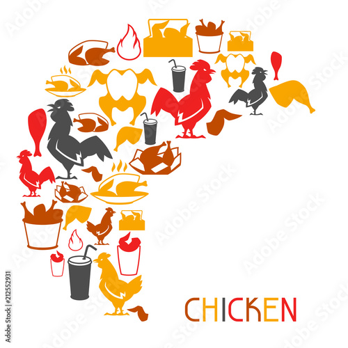 Fast food fried chicken meat.