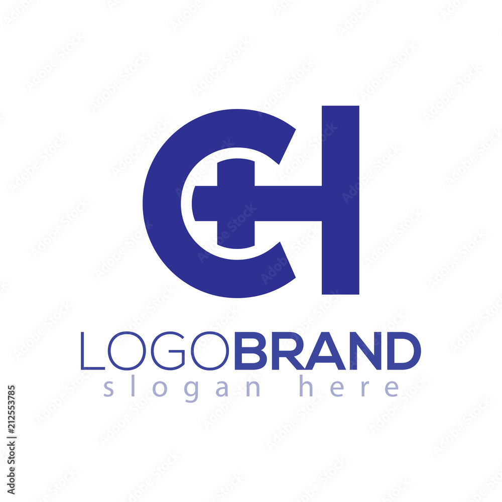 CH Initial Letter with medical Logo Vector template. CH Initial Letter with medical Logo Vector template.