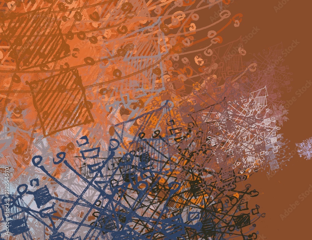 Fototapeta premium Contemporary art. Hand made art. Colorful texture. Modern artwork. Brushstrokes. Artistic background image. Abstract painting on canvas. Charcoal.