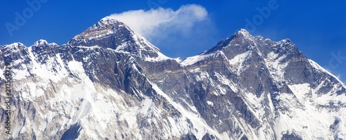 view of Mount Everest and Lhotse