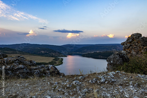 August evening view to Pchelina Dam, Bulgaria from the rocks next to the medieval non-functional Church of St. John Letni, St. Yoan Letni photo