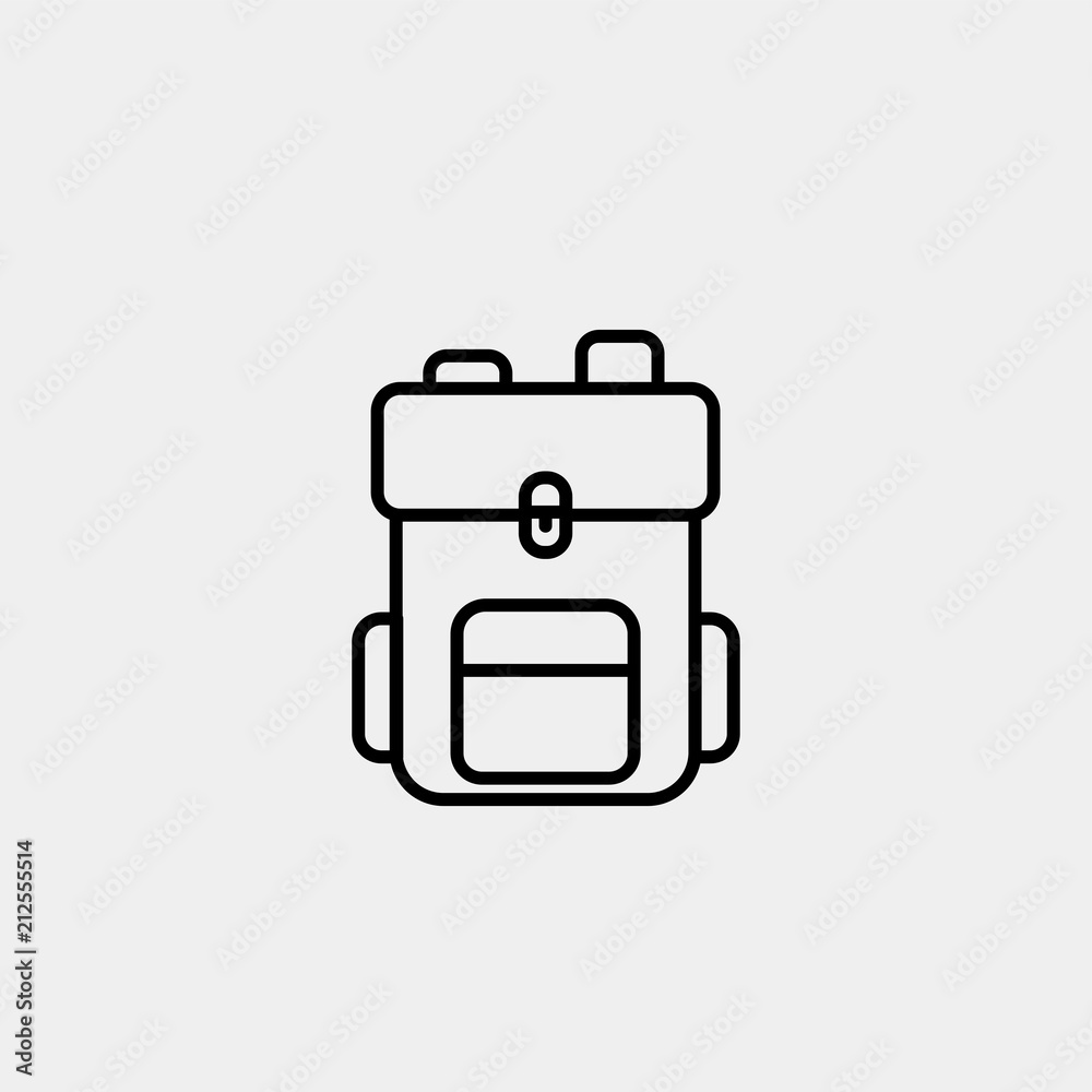 Hiking Backpack Outline vector Icon. Hiking Backpack Outline vector Icon.