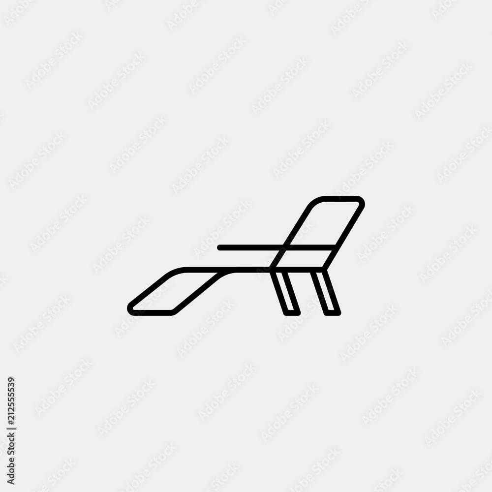 Quadro em tela sunbed vector icon