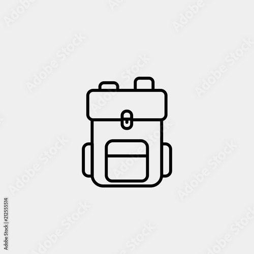 Hiking Backpack Outline vector Icon.