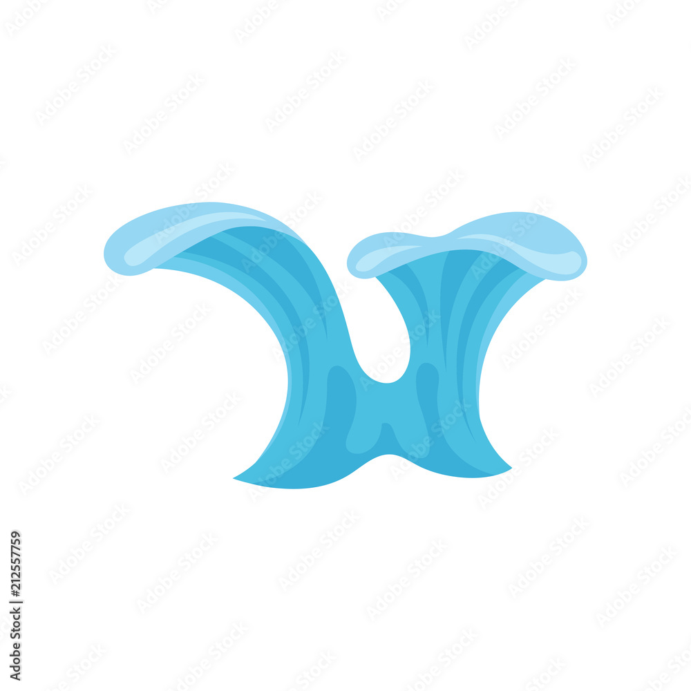 Ocean or sea wave, water splashes, design element for marine nautical theme vector Illustration on a white background Ocean or sea wave, water splashes, design element for marine nautical theme vector Illustration on a white background