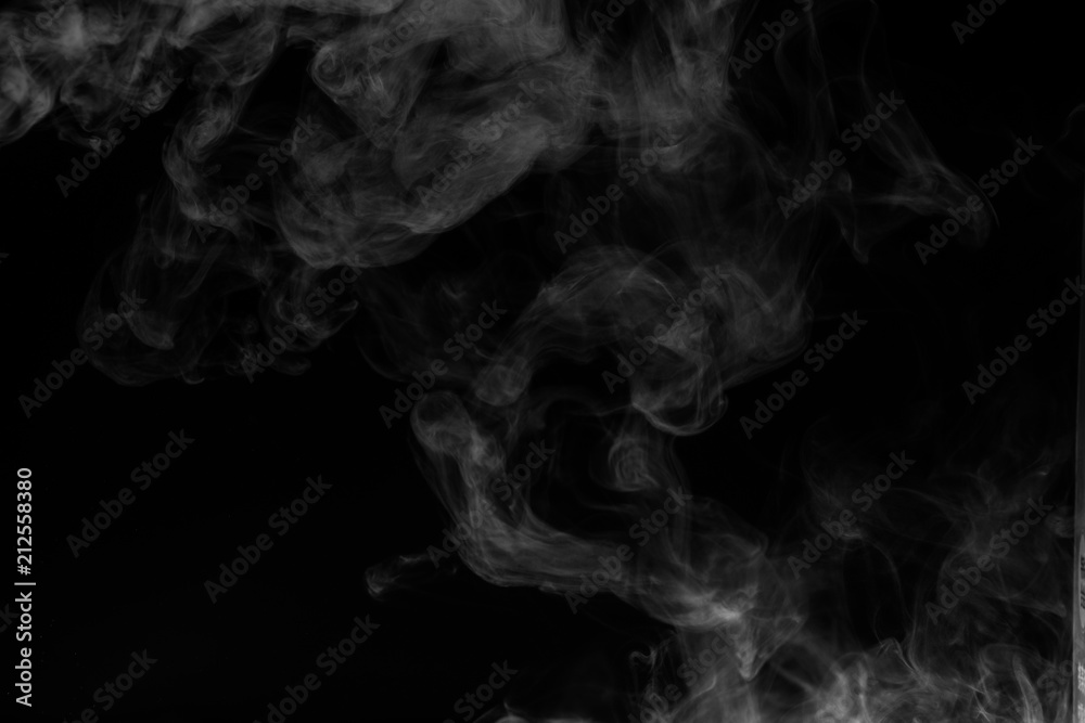 White smoke isolated on black background. White smoke isolated on black background.