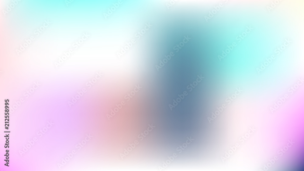 Blurry Fairytale Holographic Vector Background. Dreamy Noble Pink, Purple Mesh Gradient Overlay. Fantasy Holographic Iridescent Defocused Wallpaper. Cute Cosmic Horizontal Card or Banner Background.