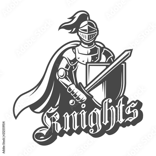 Monochrome brave knight label © DGIM studio