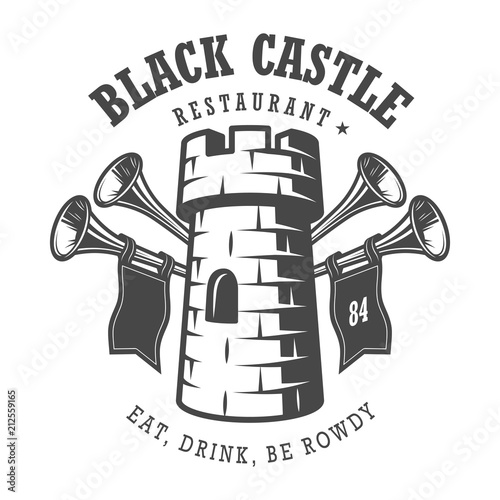 Vintage monochrome medieval logo