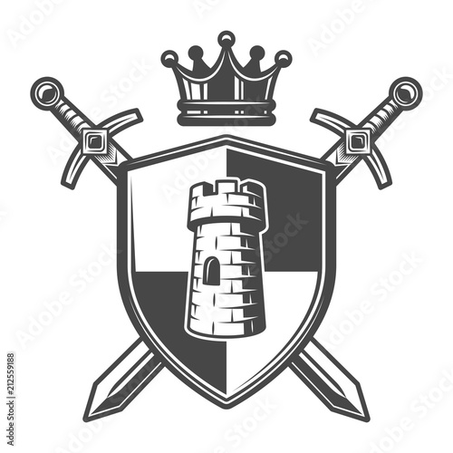 Vintage medieval coat of arms template
