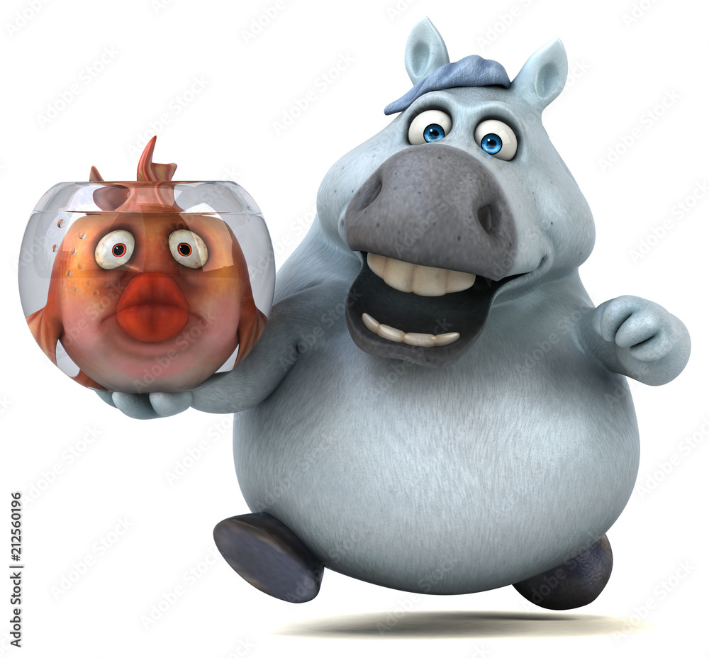 Naklejka premium Fun horse - 3D Illustration