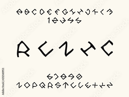 Runic font. Vector alphabet 
