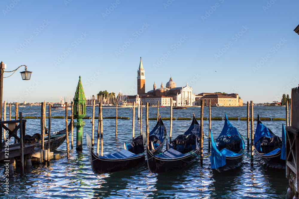 Gondolas in Grand Channel, Venice, Italy