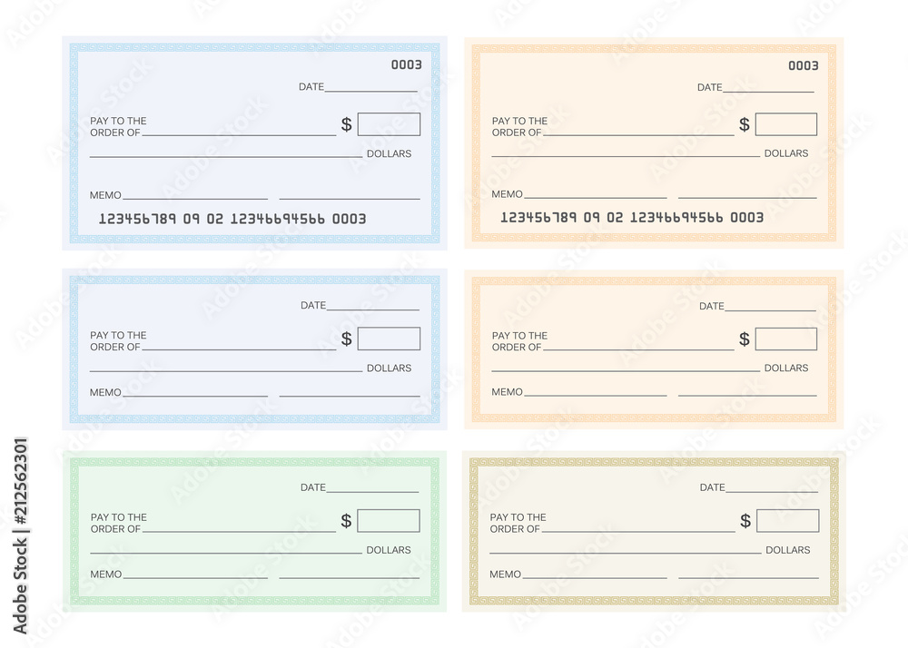 Check template bank. Blank check icon vector Check template bank. Blank check icon vector