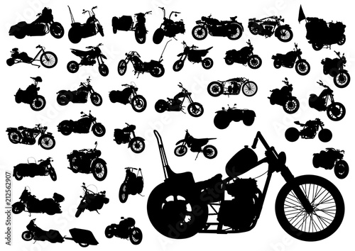 Old big bike on white background