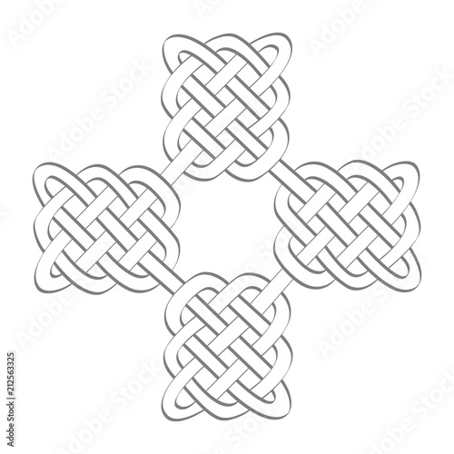 monochrome icon with Celtic art and ethnic ornaments for your design