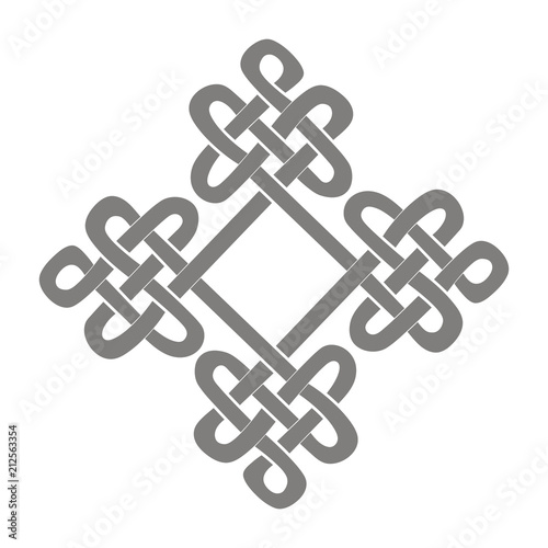 monochrome icon with Celtic art and ethnic ornaments for your design