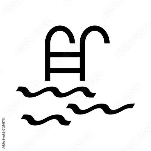 Logotipo escalera de piscina en color negro