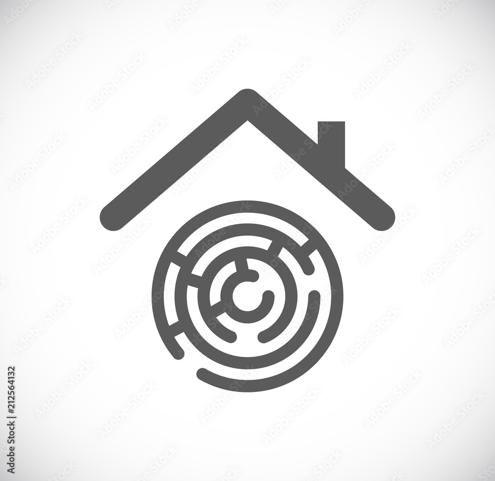 round maze under house roof icon round maze under house roof icon