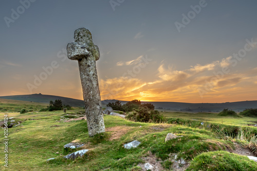 Tableau sur toile Windy Post, Dartmoor, Devon, England