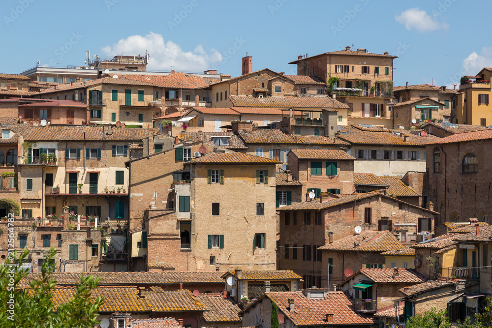 View of cityscape of Siena, Italy.
