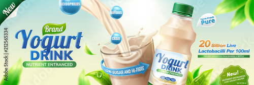 Bottled probiotic or yogurt drink