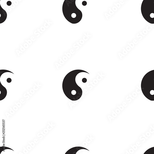 Seamless pattern with Yin Yang symbol