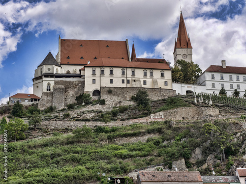 View of Znojmo, from the river Dyje, Czech Republic photo