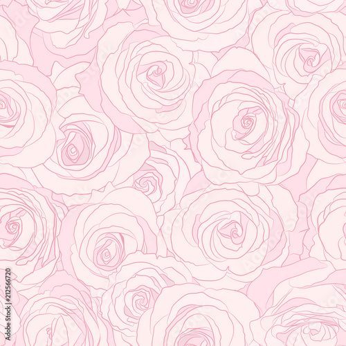 roses seamless vector pattern