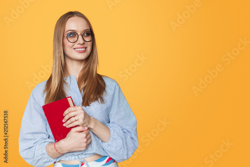 Woman in glasses with book