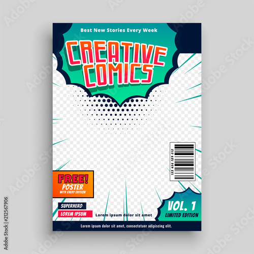 comic book cover template design