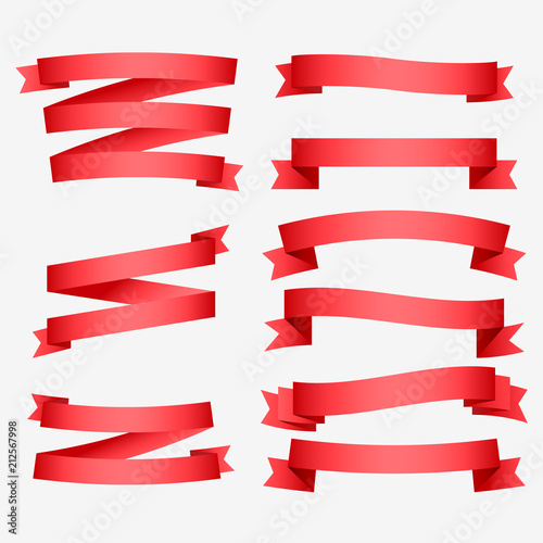 set of shiny red ribbons