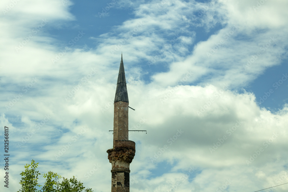 The Minaret of Fatih Mehmet Mosque in Kyustendil, Bulgaria. From the 15th century.