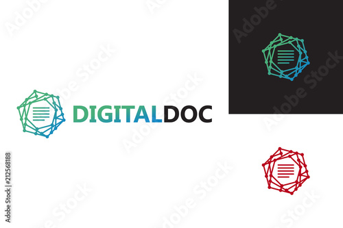 Digital Document Logo Template Design Vector, Emblem, Design Concept, Creative Symbol, Icon