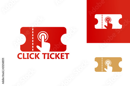 Click Ticket Logo Template Design Vector, Emblem, Design Concept, Creative Symbol, Icon