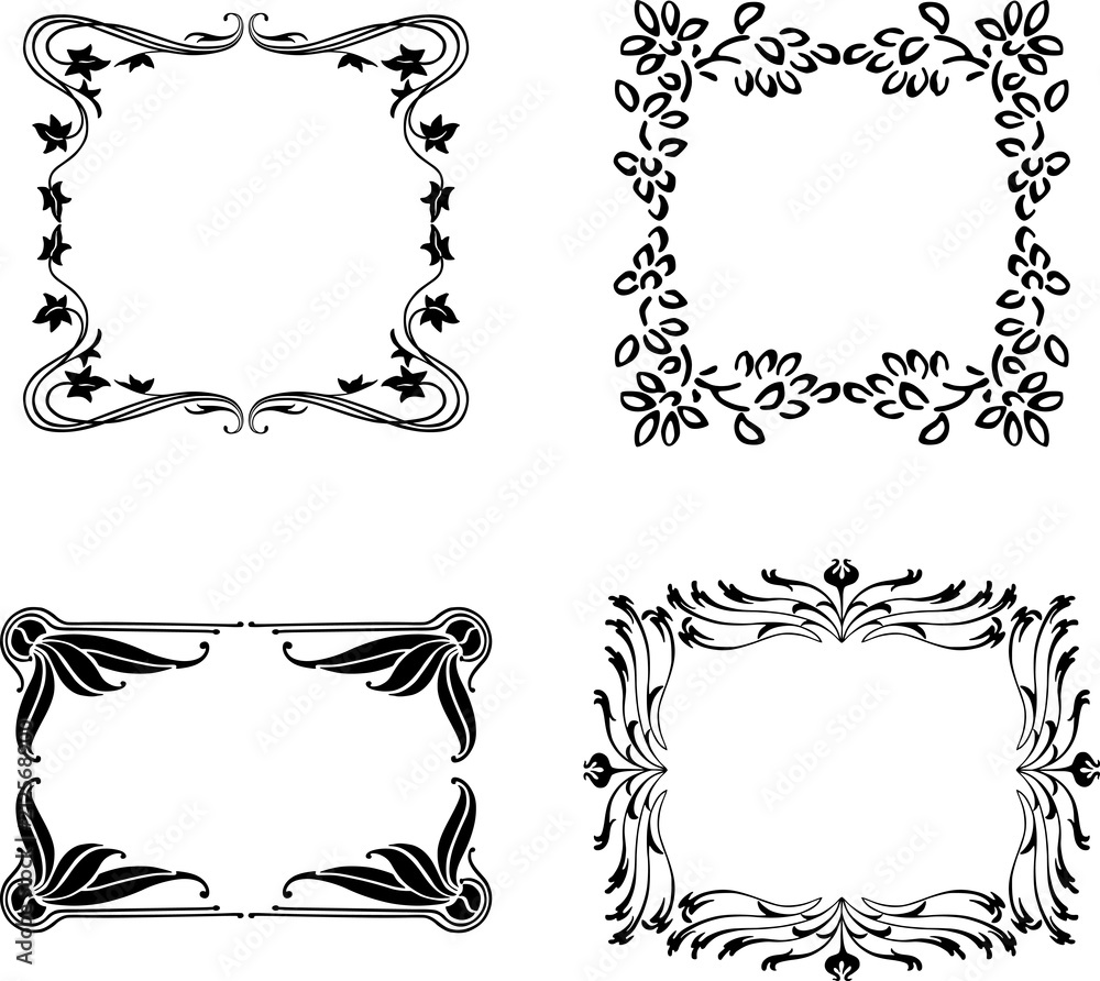 A set of the various floral frames A set of the various floral frames