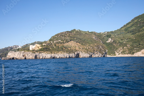 A view of the Amalfi Coast between Sorrento and Positano. Campania. Italy