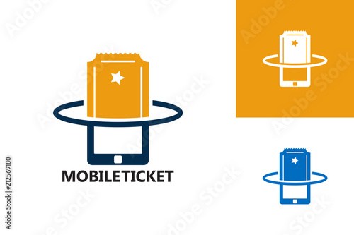 Mobile Ticket Logo Template Design Vector, Emblem, Design Concept, Creative Symbol, Icon