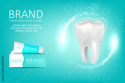 Whitening toothpaste ad. Graphic concept for your design