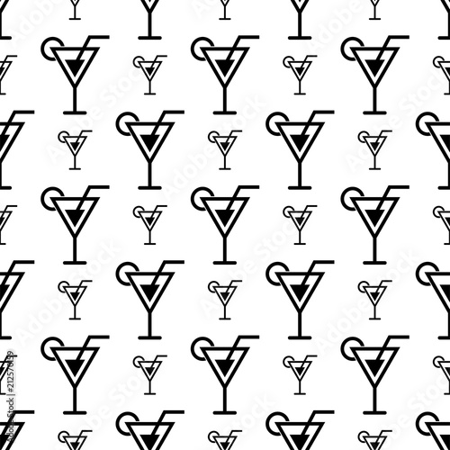 Cocktail Icon Seamless Pattern, Cocktail