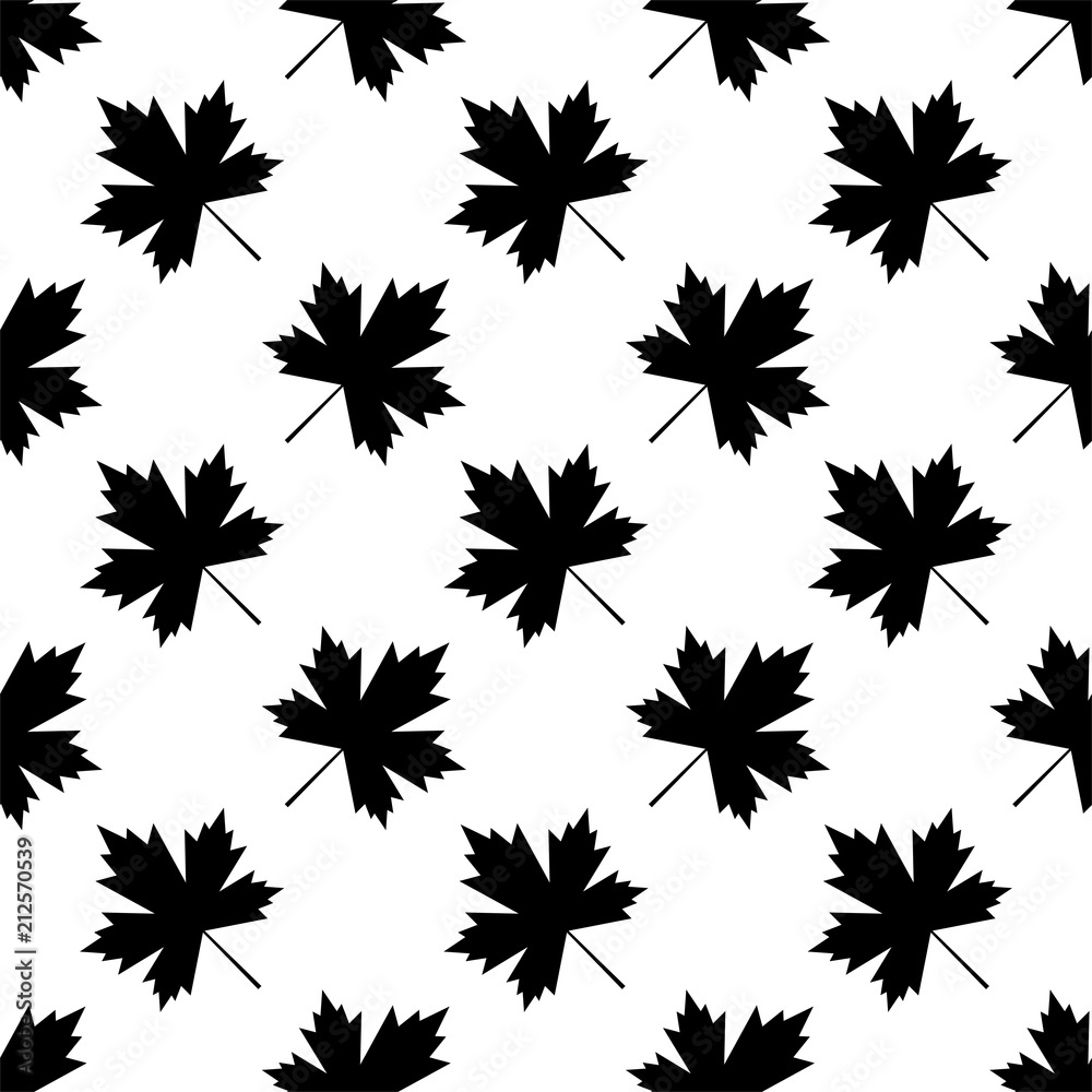 Maple Leaf Icon Seamless Pattern