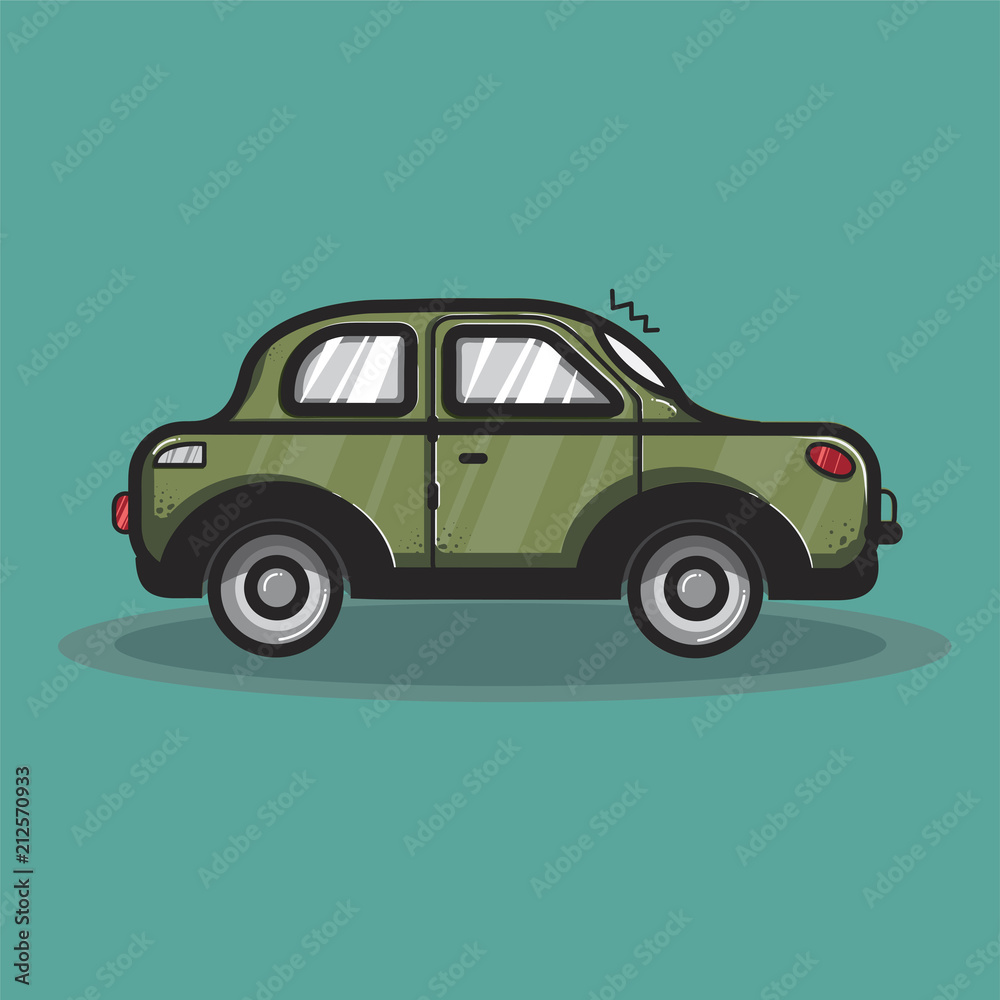Sedan car transportation graphic illustration