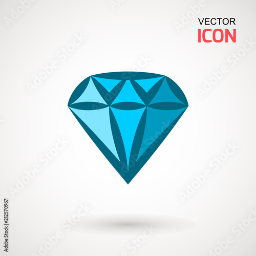 Diamond Icon Vector. Diamond sign icon. Jewelry symbol. Gem stone. Graphic element. Silhouette simple. Logotype concept. Logo design template. Simple flat symbol. on white background.