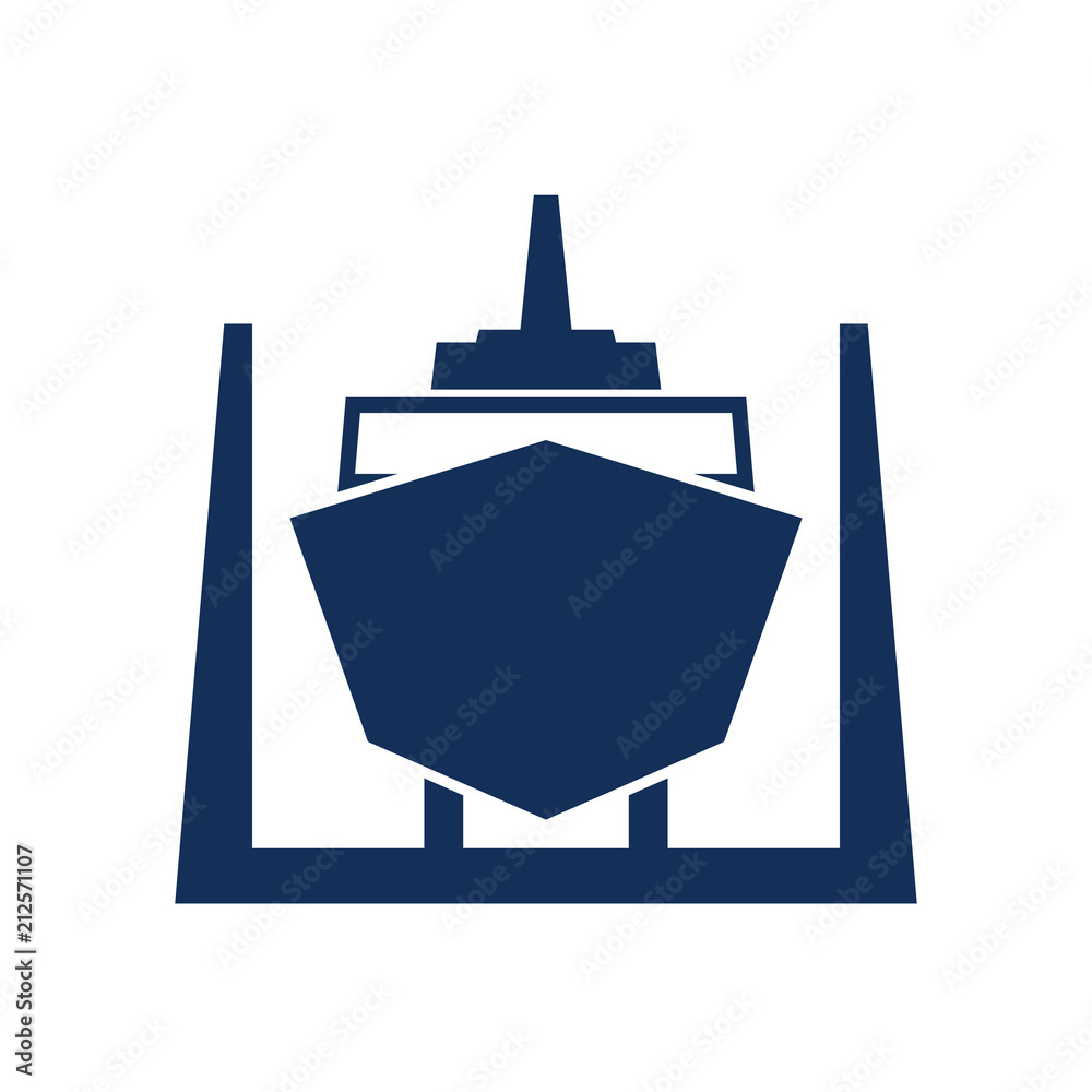 Ship in dry dock icon Ship in dry dock icon