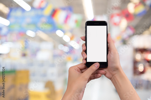 Cropped shot view of woman's hands holding smart phone