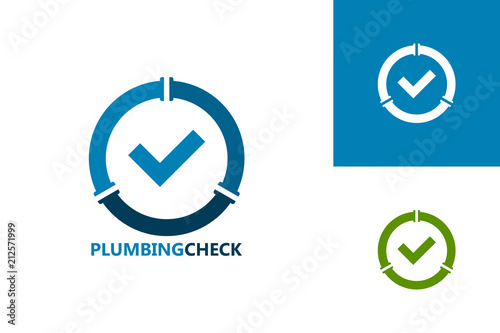 Plumbing Check Logo Template Design Vector, Emblem, Design Concept, Creative Symbol, Icon