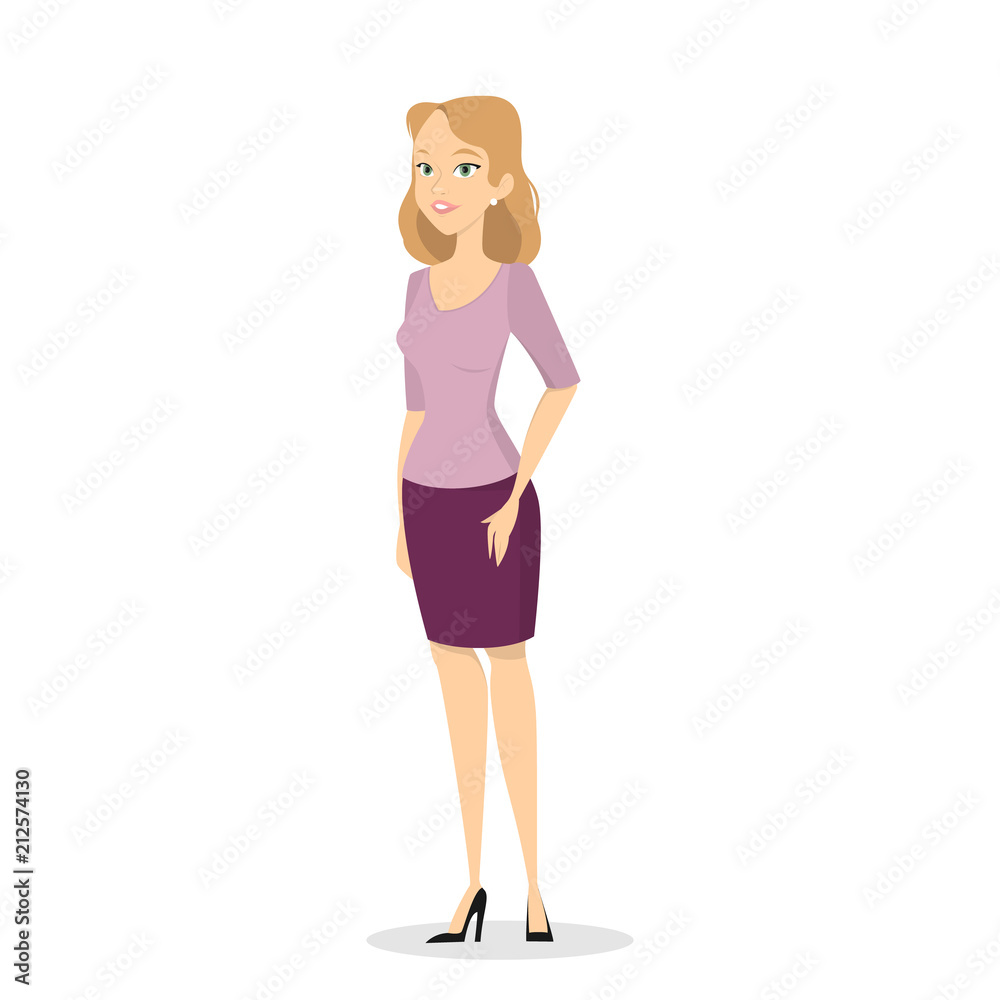 Beautiful woman standing dressed in casual clothes Beautiful woman standing dressed in casual clothes